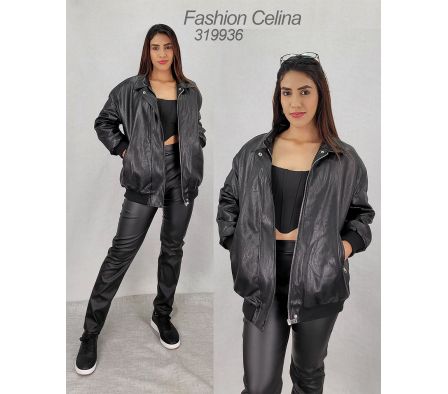 Campera Cuero Simil Femenino c319936